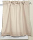 Lorraine Home Fashions Ribcord Tier Curtain Pair, 54-Inch x 36-Inch, Buttercream