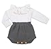 Urkutoba Baby Girls Knitted Romper Ruffle Long Sleeve Sweater Knit Jumpsuit Newborn Girl Clothes Fall Winter Outfit(6-12 Months, Gray)