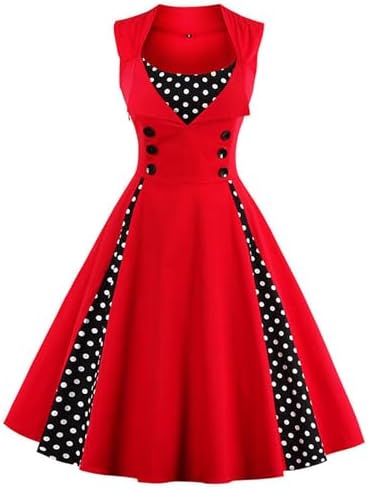KILLREAL Women's Casual Cocktail Vintage Style Polka Dot Print Rockabilly  Dress for Christmas Holiday Red XXXXX-Large, Red, 5XL price in UAE | Amazon  UAE | kanbkam