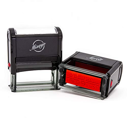 Return to Sender NOT at This Address - Miseyo Self Inking Rubber Stamp - Red Ink - Large Size (2 Refill Ink pad Included)