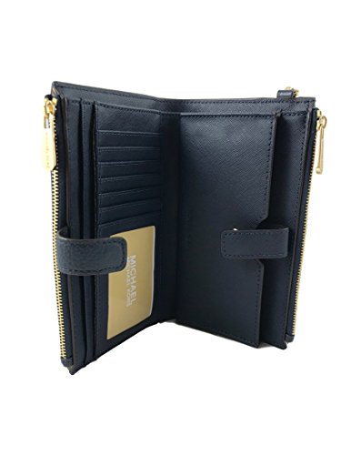 Michael Kors Jet Set Travel double Zip Wristlet (Navy Blue) - Thumbnail 4
