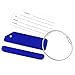 Set of 6 Aluminum Metal Travel Suitcase Luggage Tags Labels Bag ID Name Address Tag Label with Screw Chain, Blue