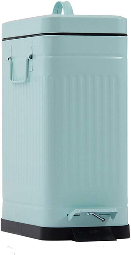 LONG GANG SHOP Green Trash Can 10 Liter Mute Large Capacity Kitchen Trash Can Square Paper Trash Can Bathroom Household