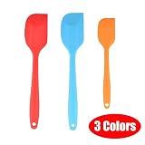 VAPSINT New Arrival Flex 3 Pieces Kitchen Non-stick Heat Resistant Silicone Spatulas, Mixer 3 Colors (red & Blue & Orange) Kitchen Cooking Utensil Sets