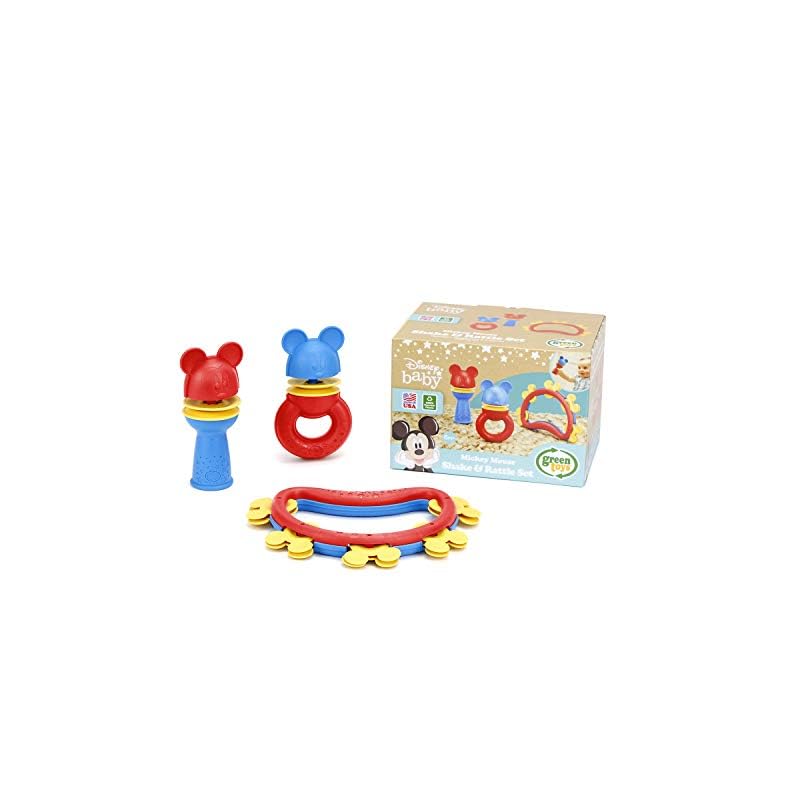 Green Toys Disney Baby Exclusive – Mickey Mouse Shake & Rattle Set, DSRTS-1435
