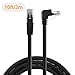 CableCreation CAT6 Ethernet Patch Cable RJ45 LAN Cable Gigabit Network Cord 90 Degree Upward Angled,Bandwidth up to 250MHz 1Gbps for Mac,PC, Router, Modem, Printer, Xbox, PS4, PS3-10 Feet,Black