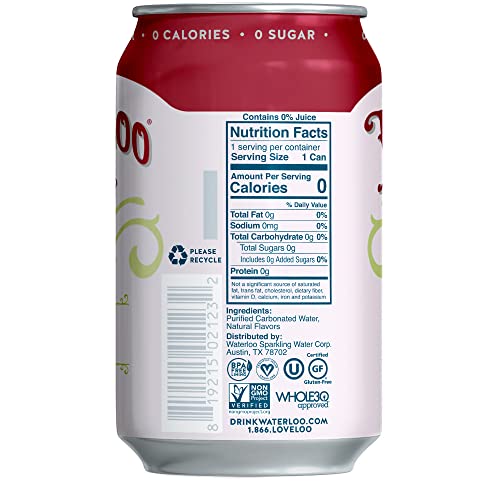 Waterloo Sparkling Water, Cherry Limeade Naturally Flavored, 12 Fl Oz