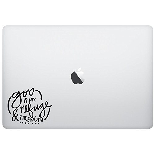Macbook sticker decal - God is my refuge - matte black skins stickers
