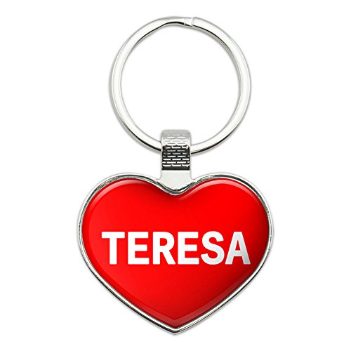 Graphics and More Metal Keychain Key Chain Ring I Love Heart Names Female T Tarr - Teresa