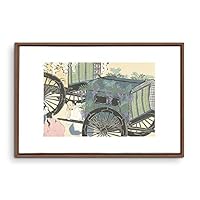 Framed Canvas Wall Art Japanese Style Canvas Prints Home Artwork Decoration for Living Room,Bedroom - 16x24 inches