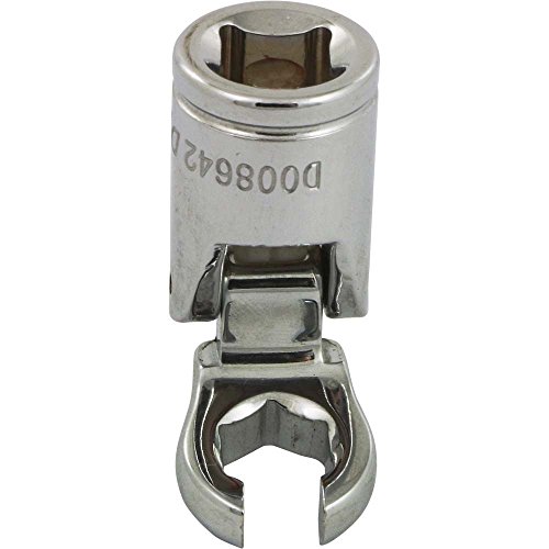 Dynamic Tools D008642 3/8" Drive SAE 3/8" Flex Head with Crow Foot Flare Nut Socket, Chrome Finish