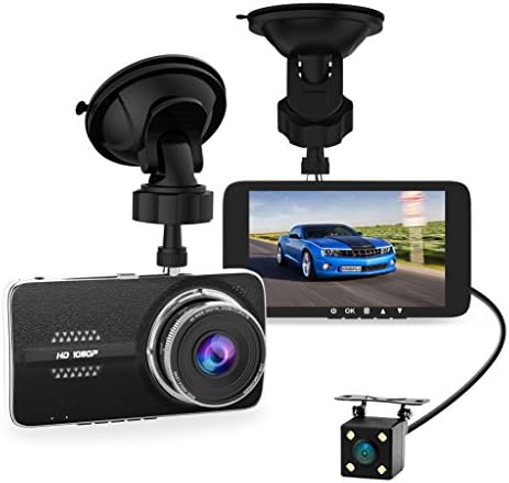 4.0" Car Dash Cam, Full HD 1080P Dash Camera, Front + VGA Rear 290 Degree Super Wide Angle Dashboard Camera with G-Sensor, Loop Recording, Parking Monitoring, Motion Detection etc
