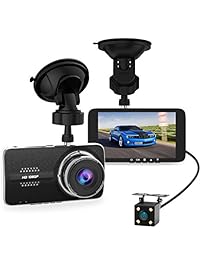 4.0" Car Dash Cam, Full HD 1080P Dash Camera, Front + VGA Rear 290 Degree Super Wide Angle Dashboard Camera with G-Sensor, Loop Recording, Parking Monitoring, Motion Detection etc