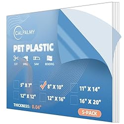 CALPALMY 5 Pack of 8x10” PET Sheet/Plexiglass