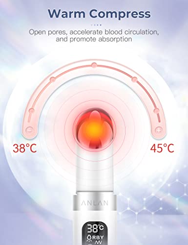 ANLAN Masajeador de Ojos Eléctrico, EMS Dispositivo de Ojos Antiarrugas y Antiedad, 3 Modos de LED Terapia, 38-45 ℃ Compresa Caliente, Mejora Ojeras, Bolsas, Hinchazón, Arrugas, Contorno de Ojos