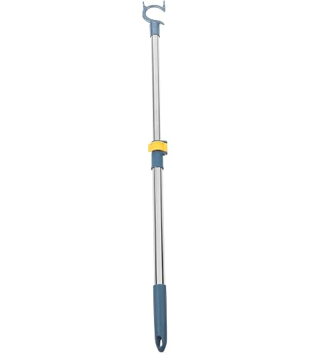 Tringle à Crochet Extensible 130 Cm - Poignée Antidérapante, Fourche En U - Pour Suspendre Linge, Atteindre étagères - 9