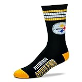 NFL 4 Stripe Deuce Socks - Men's Large (fits 10-13) (Pittsburgh Steelers)
