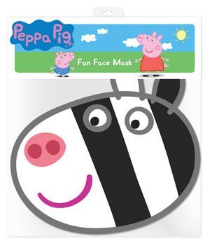 Star Cutouts Ltd SM110 Official Peppa Pig Party Star Cutouts 1 X Cardboard Full Face and Fancy Dress Mask Includes Tabs and Elastic Zoe Zebra, Skin