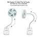 USB Portable Clip On Stroller Fan, 3 Speeds Flexible Bendable Mini Personal Desk Electric Fans with 2000mAh Rechargeable Battery Operated Quiet Cooling Oscillating Fans for Bed, Dorm, Car (White)