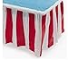 Fun Express Red and White Striped Table Skirt (1 Piece) Carnival & Event Party Supplies, Birthday Decorations, Patriotic Decor, 14 Feet x 29 Inches - VBS Vacation Bible School Supplies/Decor