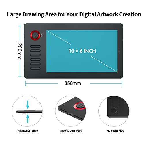 Digital Drawing Tablet VEIKK A15Pro Graphics Pen Tablet 10 X 6 Inch