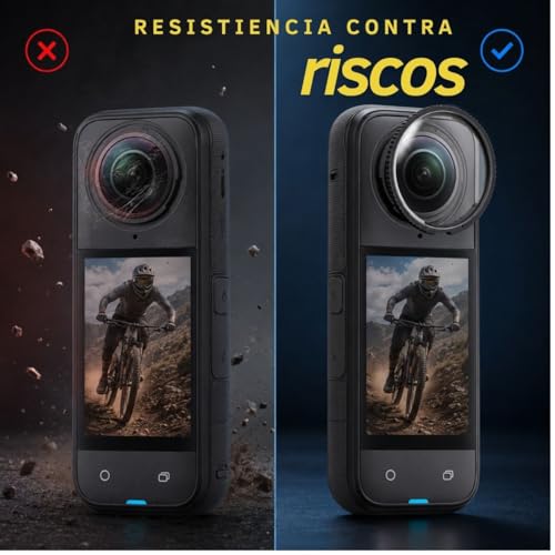 Protetor de Lente 360 X5 Premium Kit 2 Peças, Lens Guard Transparente Antiarranhão para Câmera 360 X5