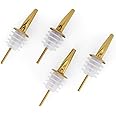 Molimoli Pour Spout Made of Stainless Steel with Automatic Anti-Oxidation Mechanism, Bottle Pourers for Alcohol and Liquor, Olive Oil Dispenser Spout, Wine Pourer Spout,Pack of 4,Gold