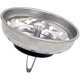 VARNAHOME Kitchen Sink Basket Strainer Replacement for US Standard Drains (3-1/2 Inch), Premium 304 Stainless Steel Body W/with Brass Post (Spring Clip) 1 Pack