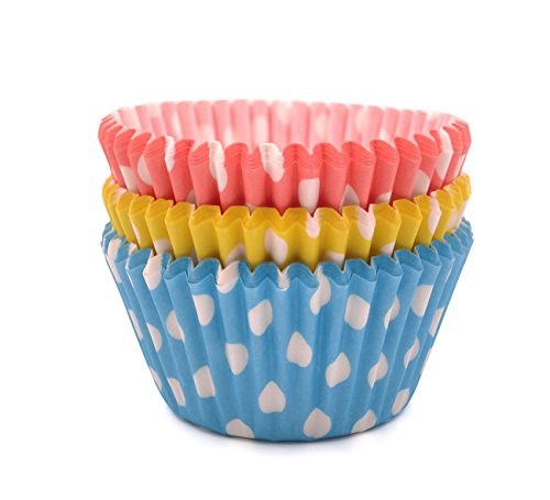 xify's 75 Pieces Polka Dots Home and Party Baking Cups, Muffin Cases