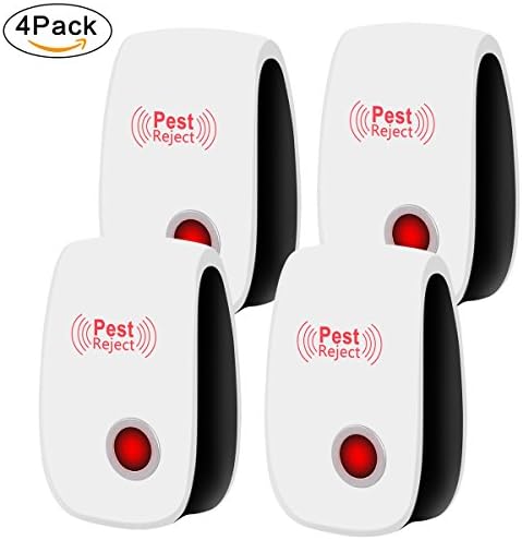 Tranmix Ultrasonic Pest Repellent, Electronic Mosquito Repeller, Pest Reject Control Non Toxic Eco-Friendly Indoor Silent, 4 Pack Anti Cockroach, Mice, Rodents, Spiders, Flies, Ants, Fleas, Bugs