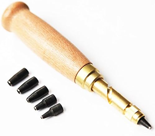 Aikome 6 in 1 Automatic Hole Puch Cutter Tool Set with Tip Sizes 1.5/ 2.0 /2.5 / 3.0/ 3.5/ 4.0mm