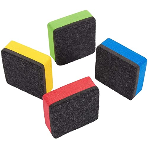 24 Pack Mini Dry Erase Erasers for Classroom, Whiteboard, 4