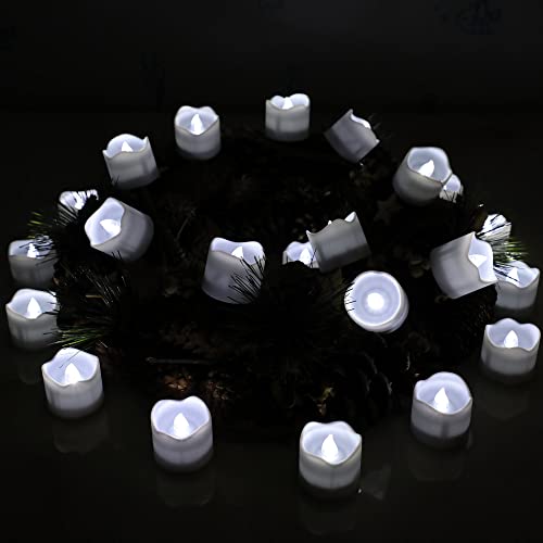 Topstone Electric Flickering Candles,Flameless Led Tealight with Remote Control ,Battery Operated Led Votive Candles with Timer, Cold White, for Wedding,Parties ,Christmas ,Pack of 12