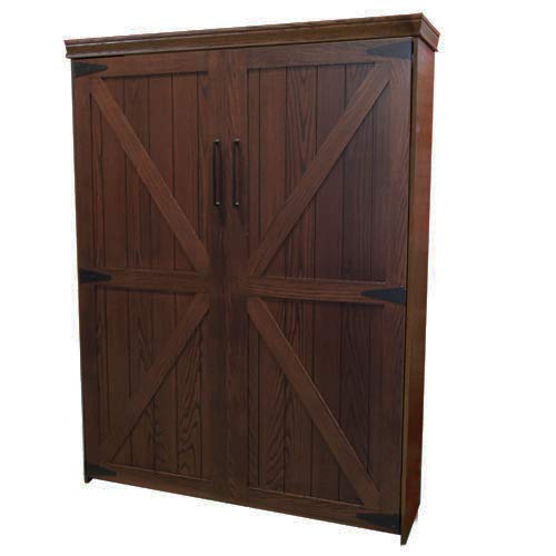 Queen Oak Wood Barn Face Murphy Bed Motorized Couch