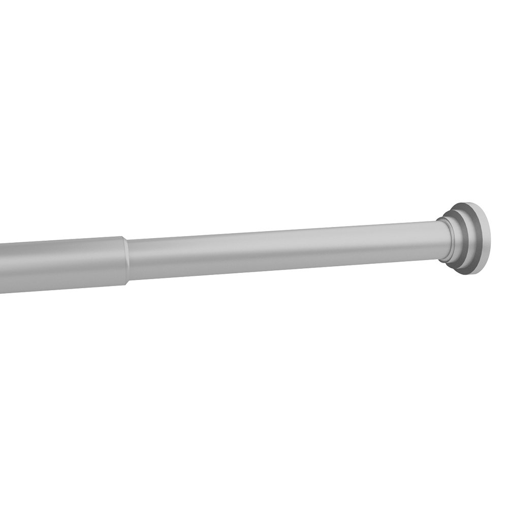 Fix Rod Extendable Metal Curtain Pole with 2 Walls, Metal, satin nickel, 60 à 90 cm