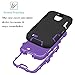 Galaxy S4 Case, EC™ 3in1 Hybrid High Impact Armor Case Defender Shockproof Combo Case for Samsung Galaxy S4 IV i9500 with Screen Protector and Stylus (Purple/Black)