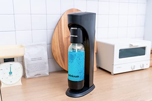 Drinkmate OmniFizz Sparkling Water and Soda Maker, Carbonates Any Drink, Bubble Up Bundle - Includes Two 60L CO2 Cylinders, One Carbonation Bottle, and Fizz Infuser (Matte Black)