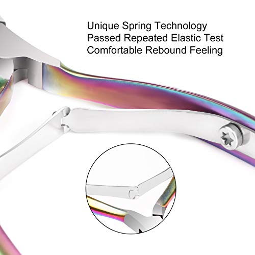 Cuticle Trimmer with Cuticle Pusher - ECBASKET Chameleon Cuticle Nipper Clipper Cutter Dead Skin Remover Scissor Plier Durable Manicure Pedicure Tools for Fingernails and Toenails - Thumbnail 5