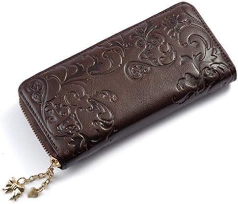 Yosohbag Women Long Purse Flower Embossing Female Zipper Wallet Money Clips Woman Cards Purse B015c