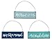 Beach House and Seashore - Mermaid Themed Wooden Sign Ornaments - Set of 3