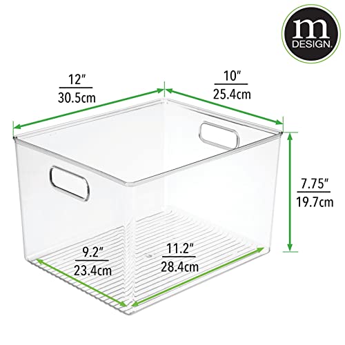 mDesign Large Modern Stackable Plastic Storage Organizer Bin Basket