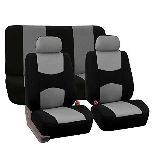 FH-FB050112 Flat Cloth Car Seat Covers Gray / Black Color