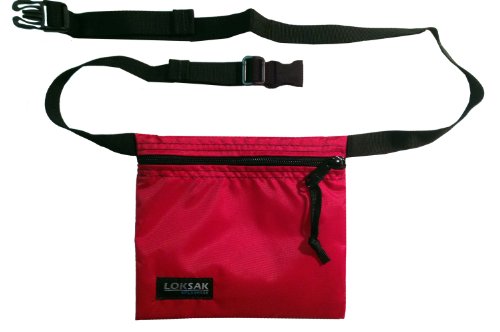LOKSAK Dipper SPLASHSAK with Waist Belt, 2 (6-3/4x6) aLokSak Waterproof Resealable Storage Bags, 7x6, Red