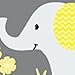 Fabric Tree Stickers, Elephant Jungle Stickers, Yellow Gray, Animal Wall Art