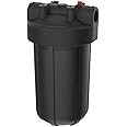 Pentair Pentek 150426 Big Black Filter Housing, 1" NPT #10 Whole House Heavy Duty Water Filter Housing with High-Flow Polypropylene (HFPP) Cap and Pressure Relief Button, 10 Inch, Black/Black