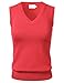 Women Solid Classic V-Neck Sleeveless Pullover Sweater Vest Top