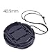 Mudder 40.5 mm Lens Cap Snap-On Center Pinch Lens Cover with Cord and Cleaning Cloth for Canon Nikon Sony Camera Lens, 5 Pack