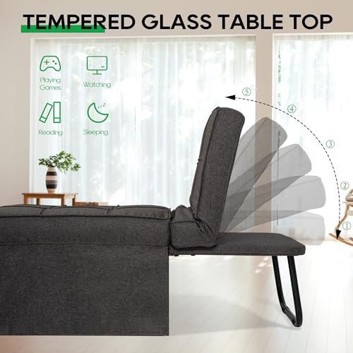 PORWEY Sleeper Chair Sofa Bed, 4in1 Convertible Futon Chair Multi