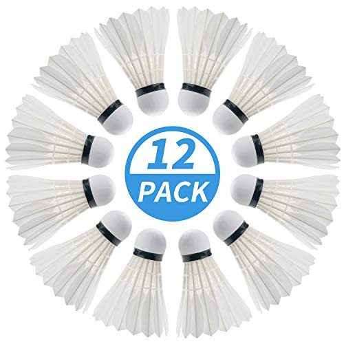 Badminton Birdie, 12 Pack Duck Feather Badminton Shuttlecocks with
