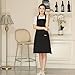 NEWGEM Adjustable Grilling Apron with 2 Pockets Cotton for Stylist,Barber,Teacher,Cobbler Fits for Paint,Vintage,Baking Wine Color Black